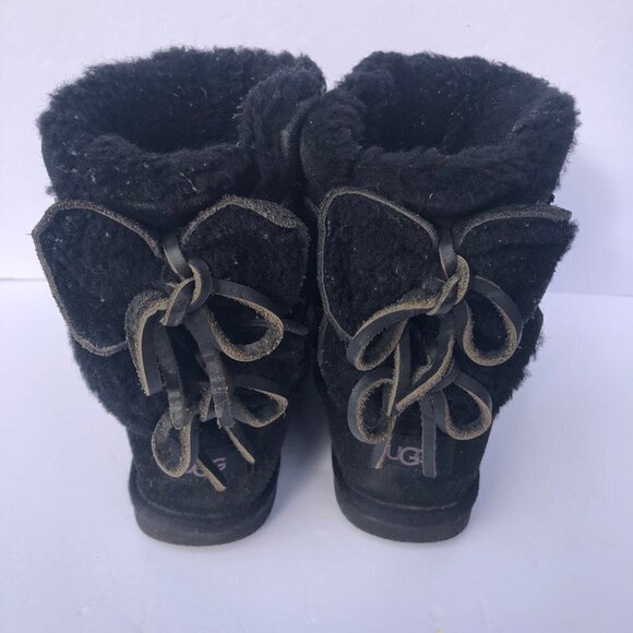 Ugg Australia Womens Classic‎ Double Bow Mini Boot Size 5 Black - Picture 5 of 11